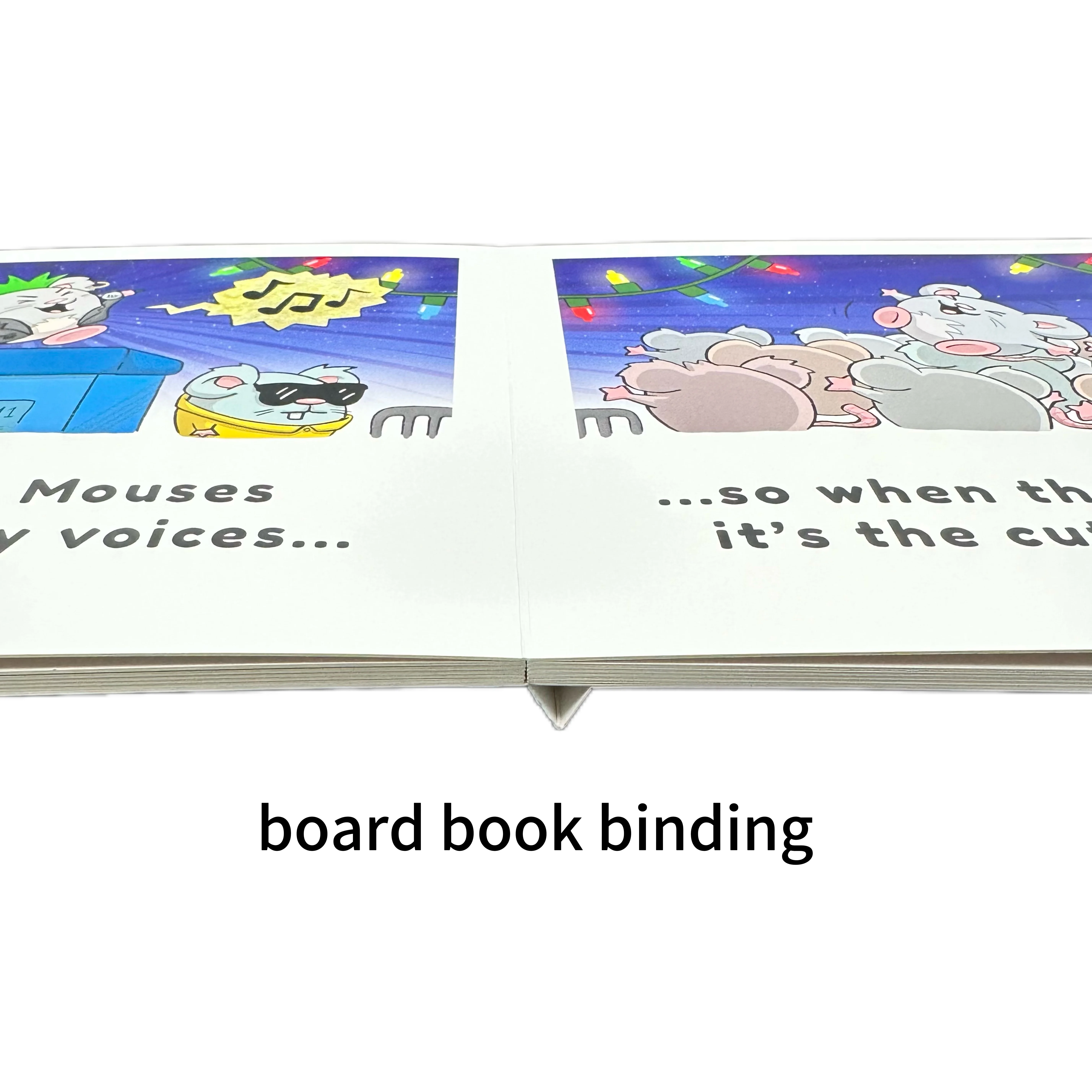 Custom Thick Cardboard Book 300gsm C1S Paper Landscape Full Color Printing A4  Kids Children Board Book Printing