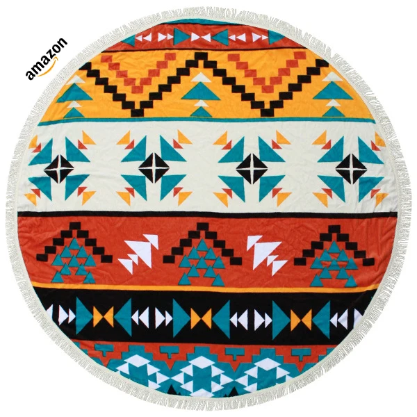 Custom Design Turkish Cotton Large Size Round Beach Towel