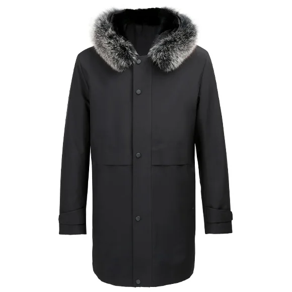 
Kutesmart Regular Fit Thick Black Formal Long Parka Coat Men Men Parka Coat 