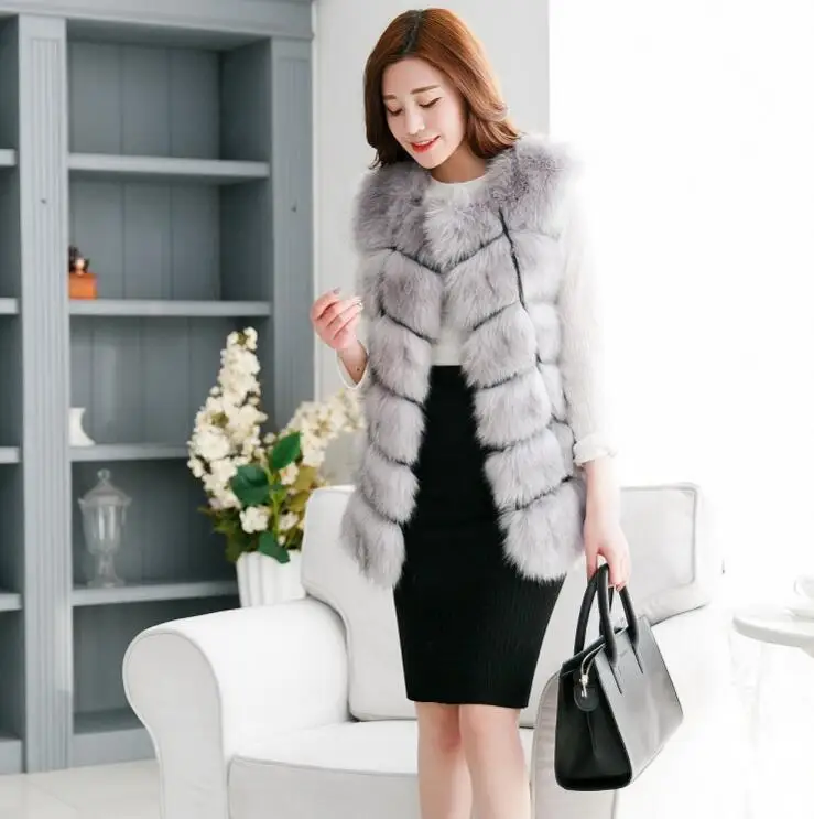 Low-Cost Sales Plush Faux Fox Fur Vest Fur Vest Multiple Colours Rabbit Faux Fur Vest