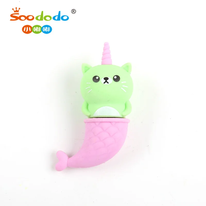 
3D Sea Animal Mermaid Unicorn Cat Shaped Pencil Eraser Kids Eraser Promotion Products 