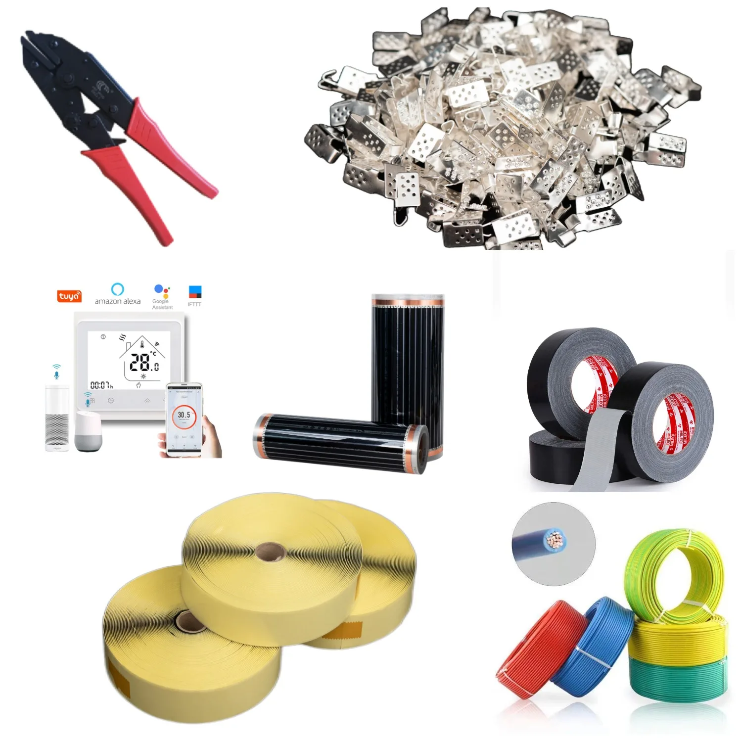 Far infrared carbon fiber underfloor full set heating film kits with accessories
