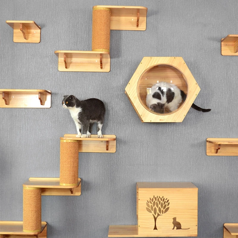 
Wood Wall Floating Cat Perch Modern Beds and Perches Cats Shelf 