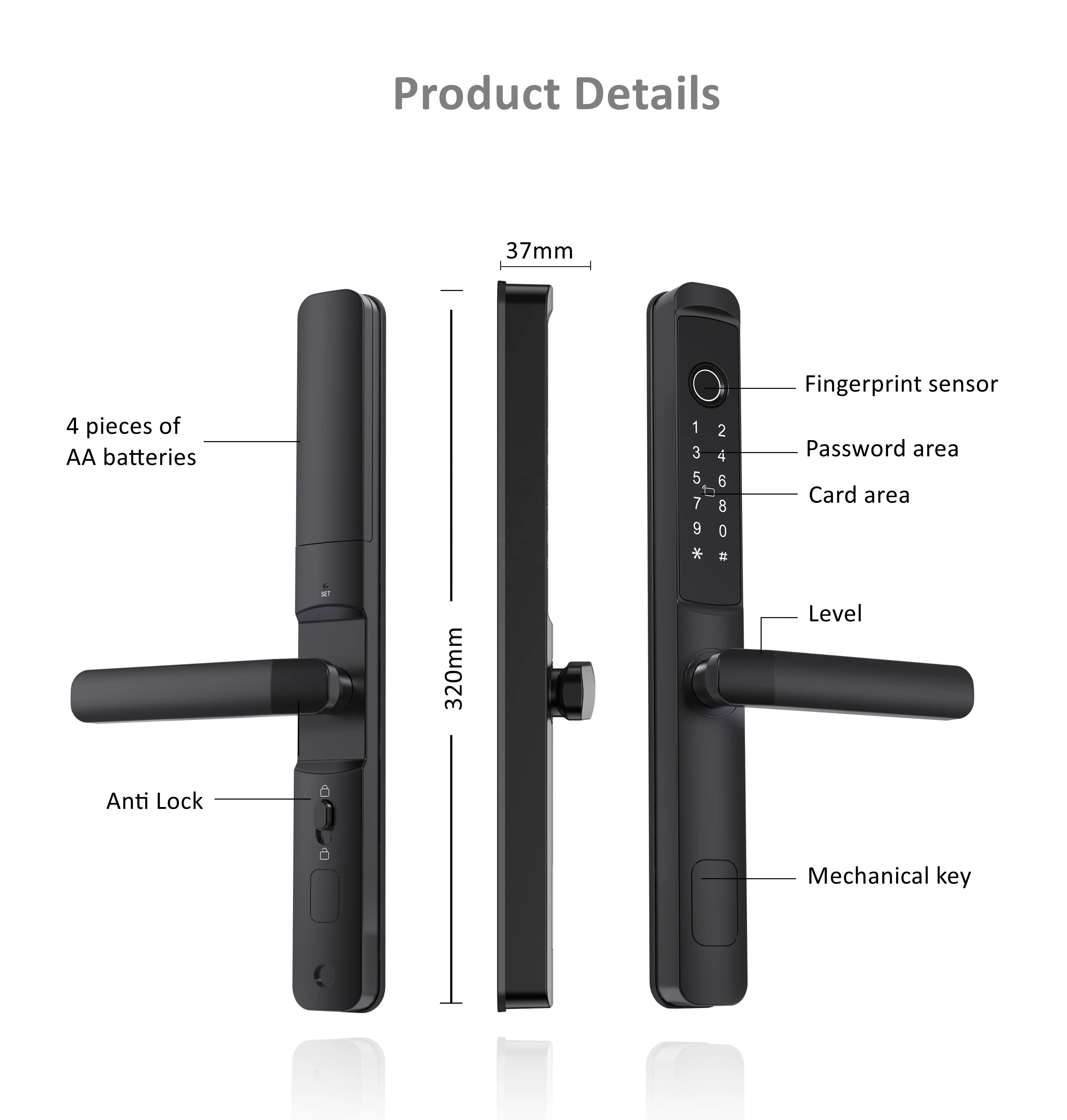 cerradura biometrica patio digital aluminum sliding door lock with tt lock app