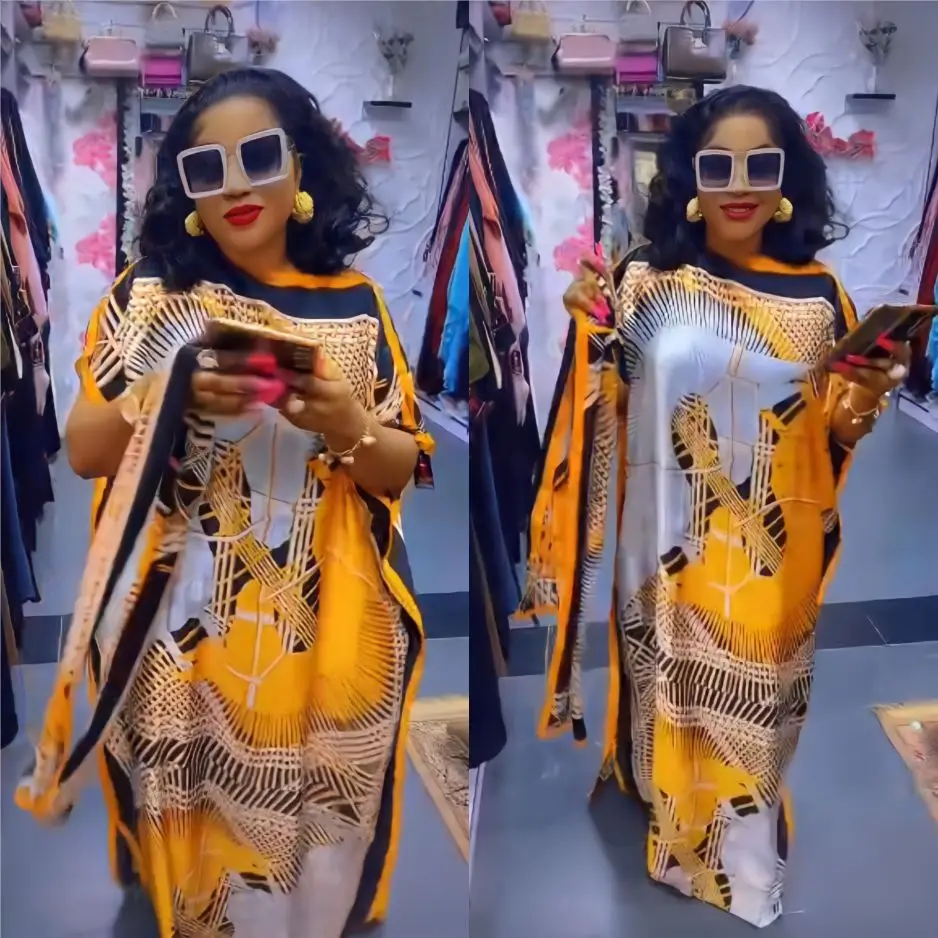 Оптовая продажа новые 2023 халаты с принтом Африканское женское платье