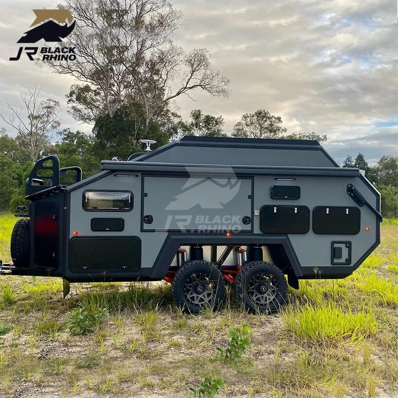 Factory custom factory manufacture trailer camper car 16ft australian offroad trailer with mosquito screens