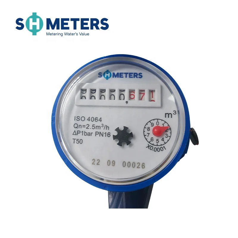 ISO4064 Class B R80 1/2 inch size domestic single jet water meter