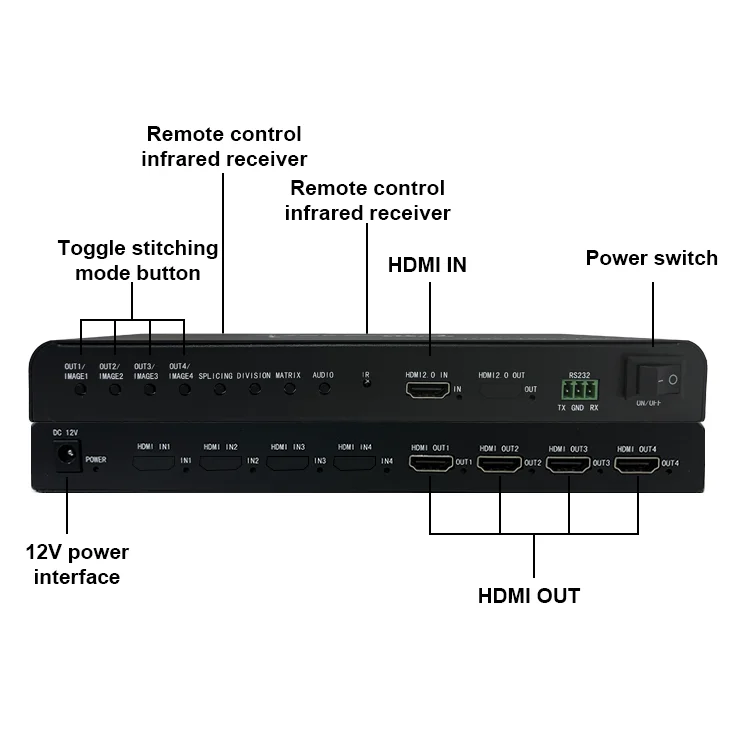 Для NOC номер подключи и играй 1x4 UHD матрица коробка AV коммутатор 4K