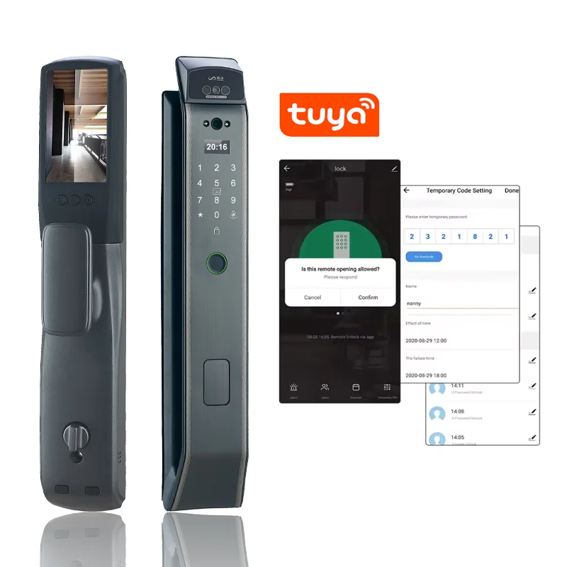 LEZN K17 Factory Price Fingerprint Smart Door Lock RFID WIFI Password Keyless Apartment Room Lock Tuya APP Digital Door Lock