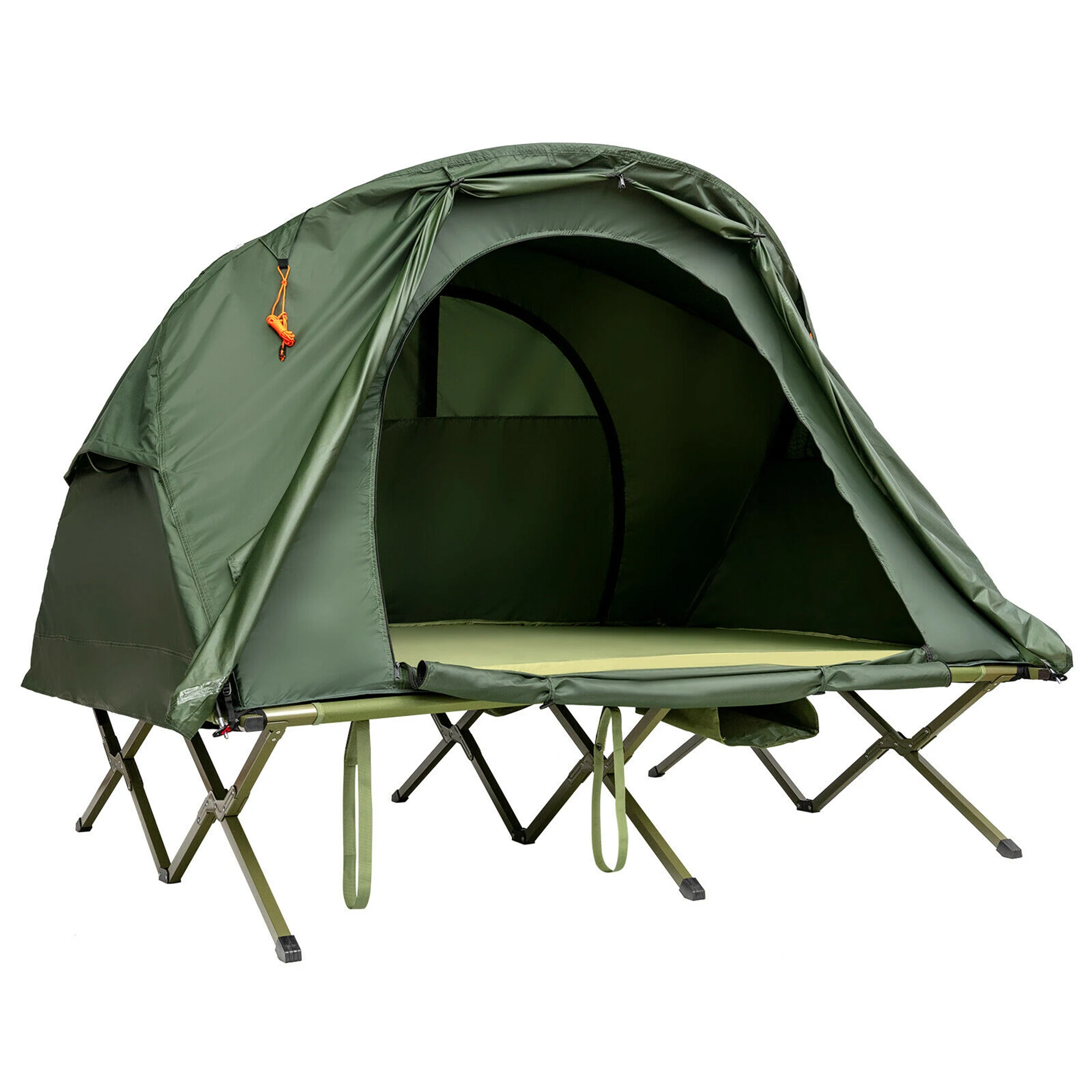 2-Person Outdoor Camping Folding Tent Cot Elevated Compact Tent With Bed