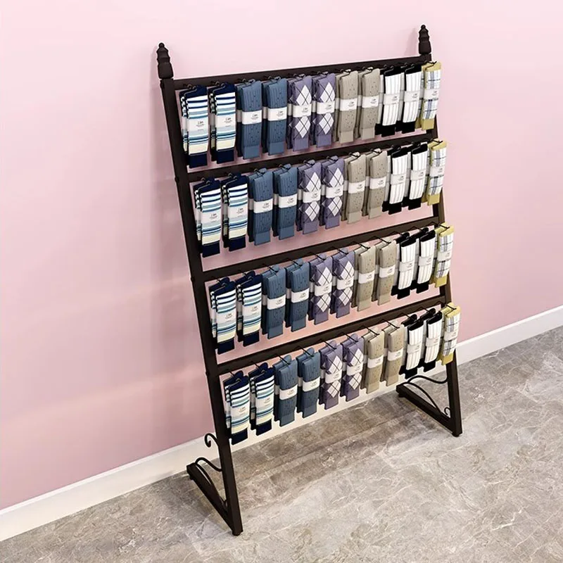 Customized Sock Rack Boutique Store Clothing Rack For Boutique Gold Shelf Clothing Display 4 Tier Sock Rack