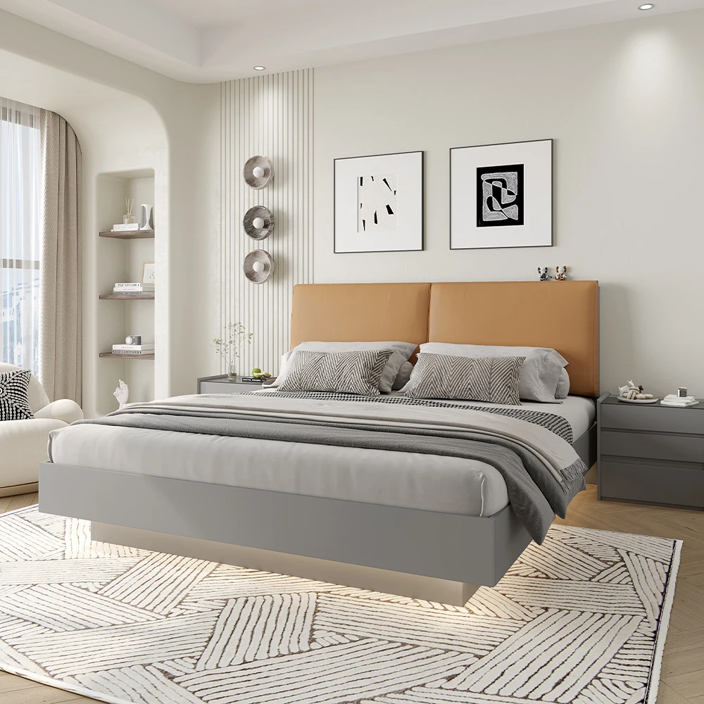 Luxury Modern Solid Wood Beds With Air-operated Storage Bedroom Furniture Wooden Bed With Cabinet For Bedroom