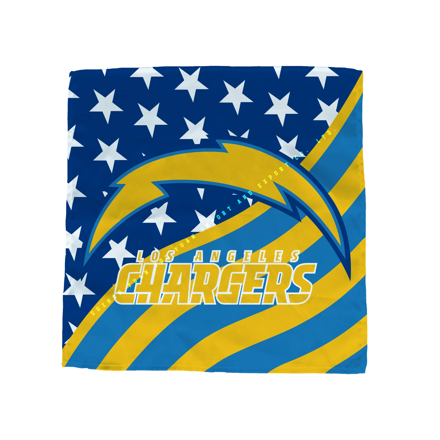 30x30cm 55x55cm 90x90cm  Los Angeles Chargers Multifunction Durable Use  Bandana custom magic square headband large handkerchief