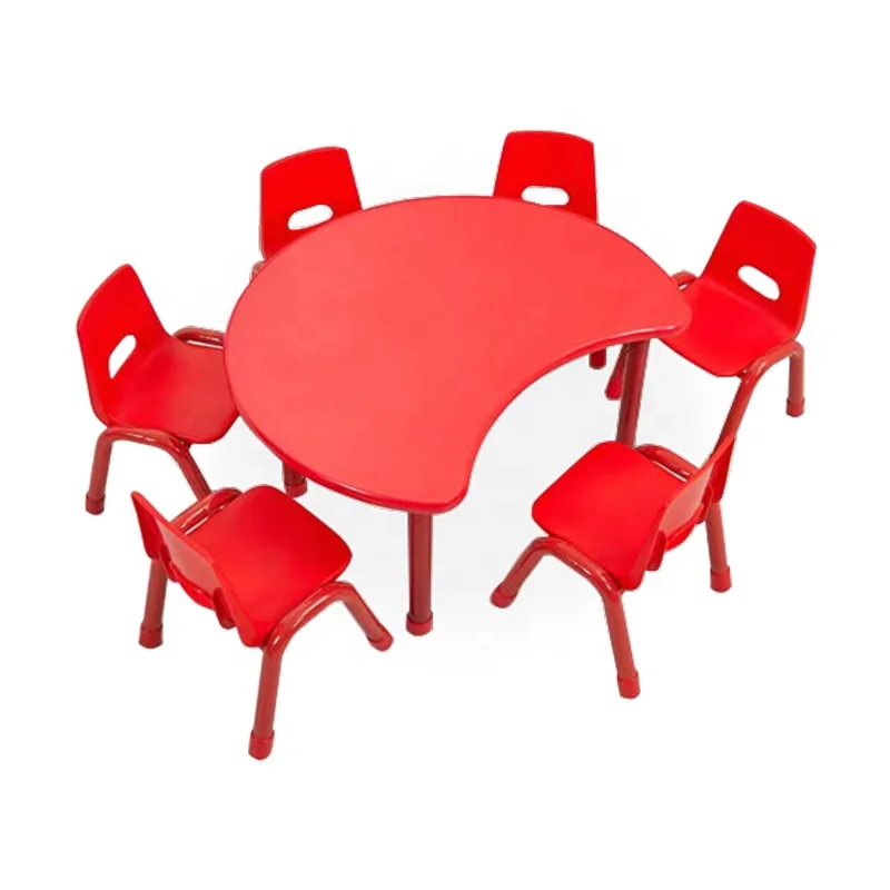 Factory Price Kindergarten Furniture Sets Children Study Table And Chair Composable Tables Preschool Kids Plastic Desk Chair