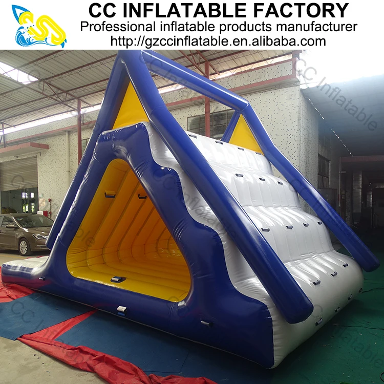 Factory lake water slide inflatable water climbing tower toy floating inflatable slide