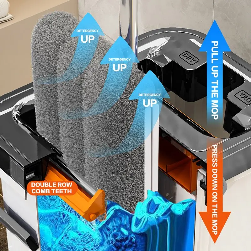 New product launched 45/33/50 large panel floor cleaning 360 degree magic Spinn mop set