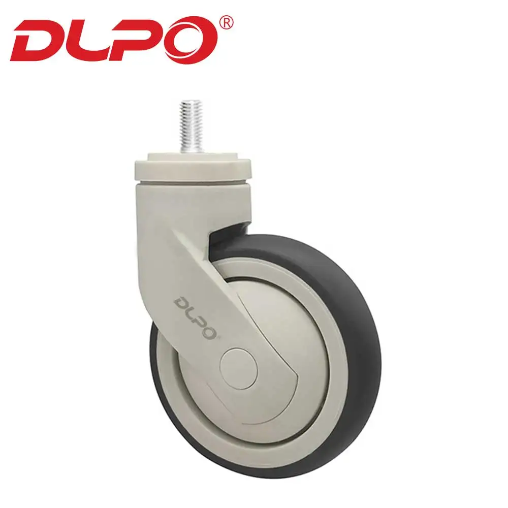 DLPO 3inch 4 inch 5inch plastic cover universal cart casters swivel tpr rubber health care hospital bed medical caster wheels
