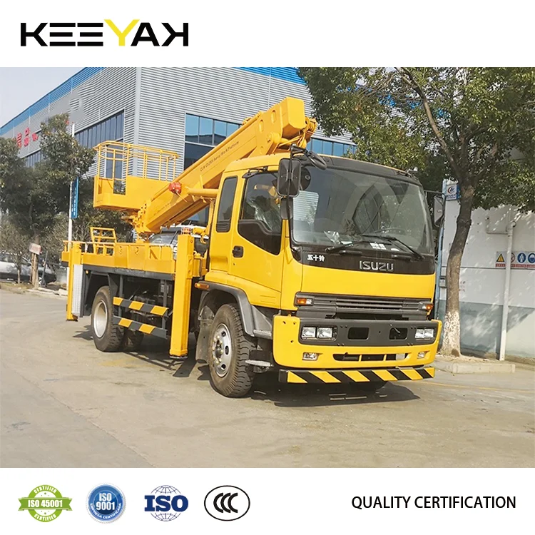 20m 30m bucket lift truck Isuzu 4*2 hydraulic lift platform truck telescopic boom 200kg bucket truck aerial working platform