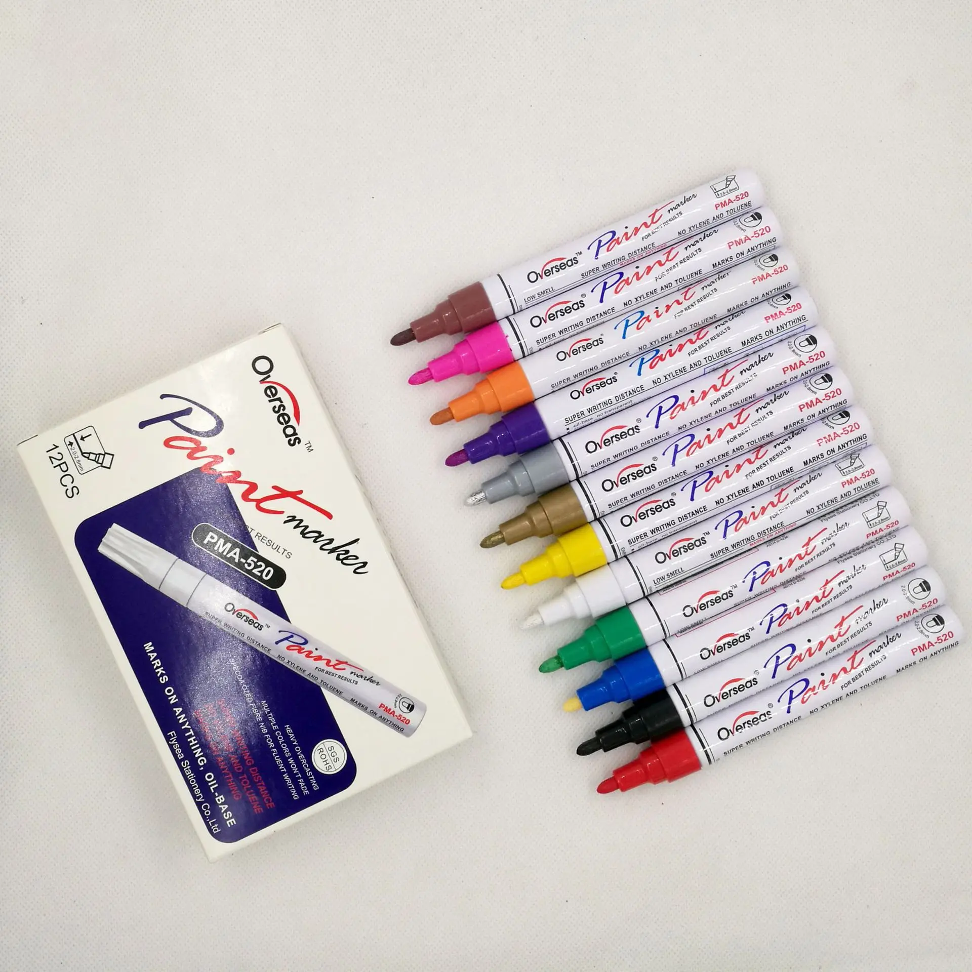 Popular Permanent Indelible Ink Water-based Color Acrylic Paint Marker Pen Set for Metal Glass Plastic