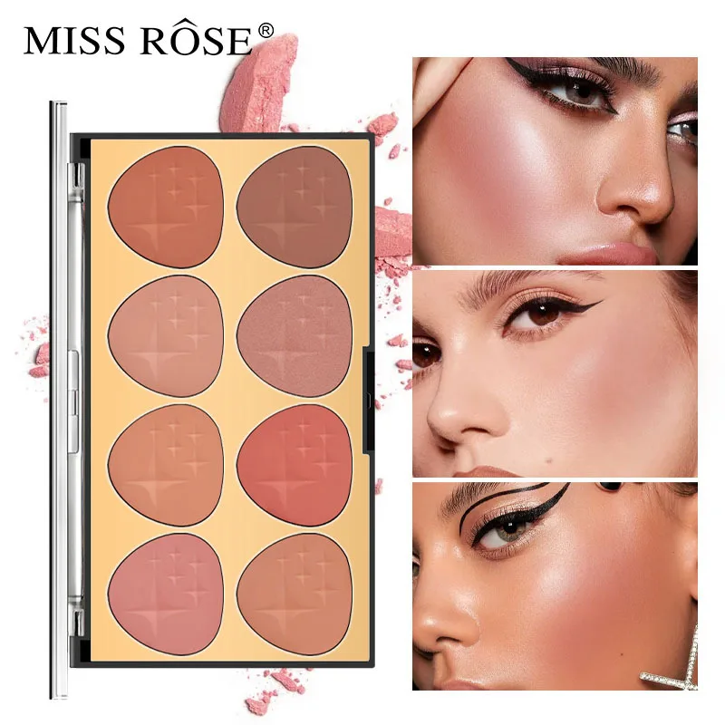 Miss Rose Новинка золотые ювелирные Типсы Румяна Основа осветляющая матовая 8 цветов пластина