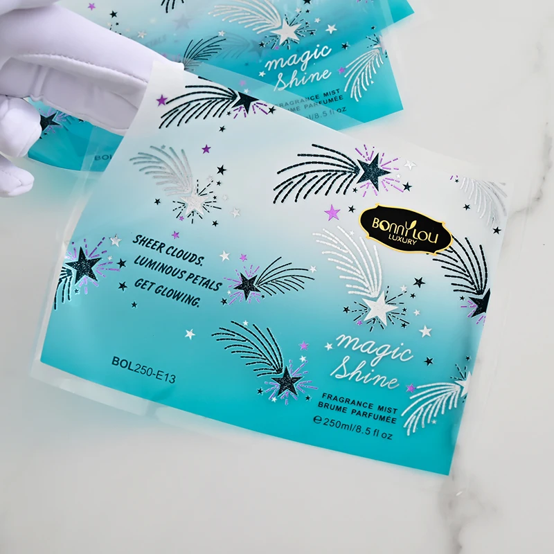 very beautiful BOPP private label stickers custom adhesive printing custom cosmetic label for perfume