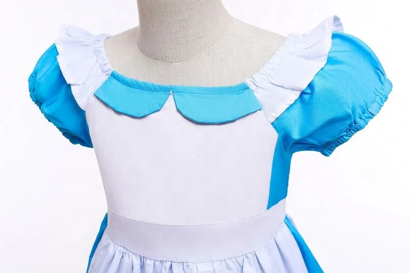 Girls alice costume wonderland movie kids carnival princess cosplay tutu dress children halloween birthday party lolita clothes