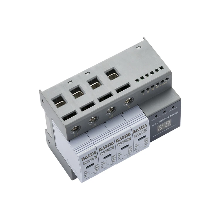 ZN series 4P 20ka din rail intelligent smart digital SPD surge protector with ce certificate