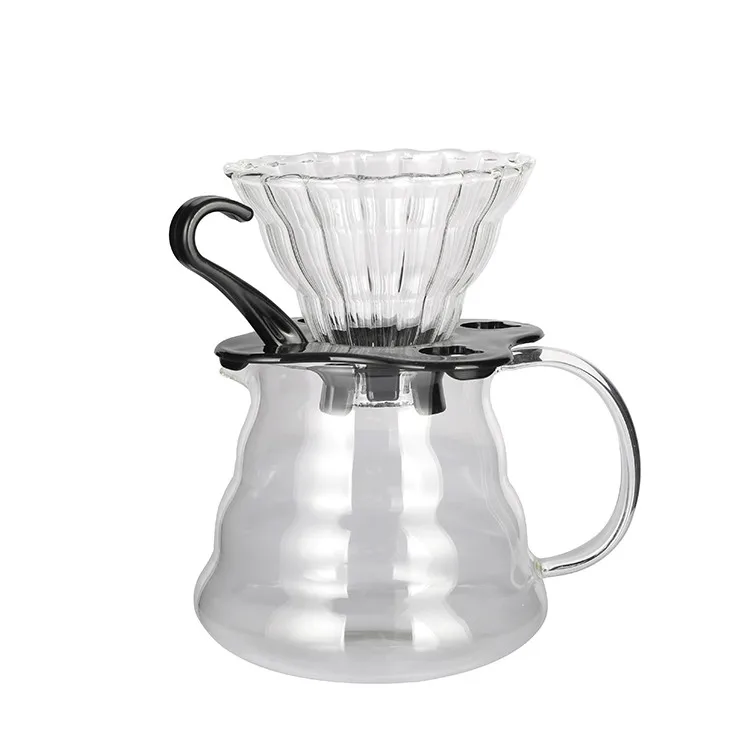 V60 Glass Pour Over Coffee Kettle Maker Reusable Cone Pour Over Glass Coffee
