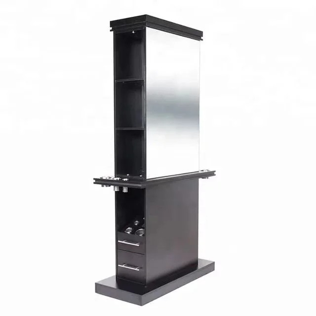 Beauty salon equipment DreamSalon  DOUBLE SIDED SALON STATION IN BLACK Peluqueria manufacturer factory