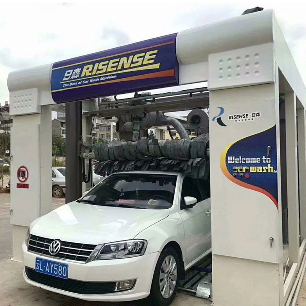 Risense full automatic tunnel car wash CC-690 tunnel automatic car wash brush auto machine with air dryer
