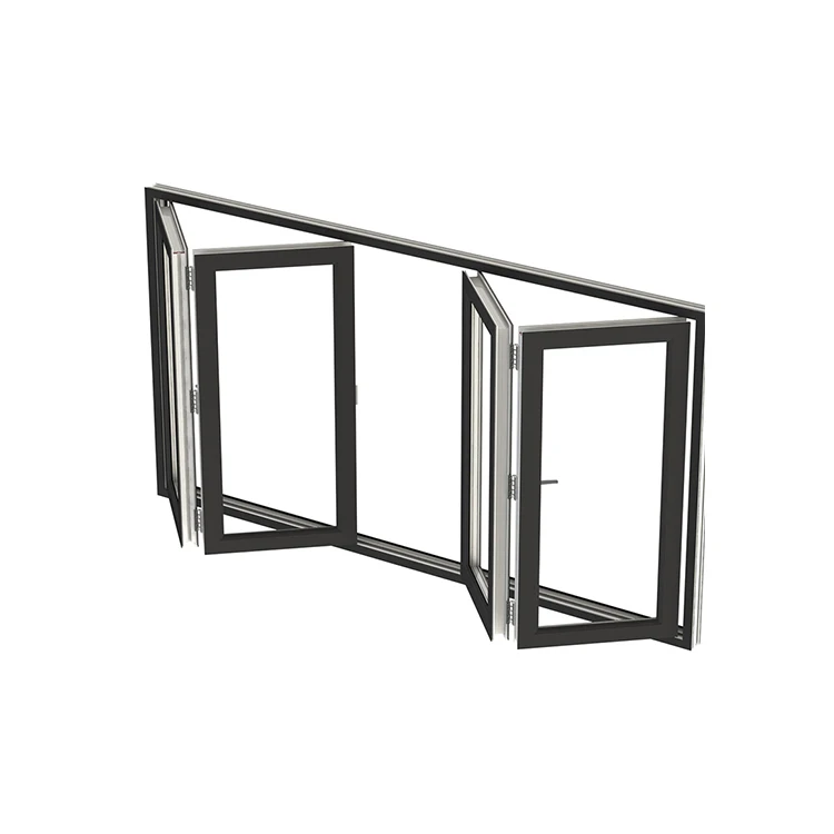 Aluminum folding windows tempered glass window for apartment and hotel aluminium windows frame