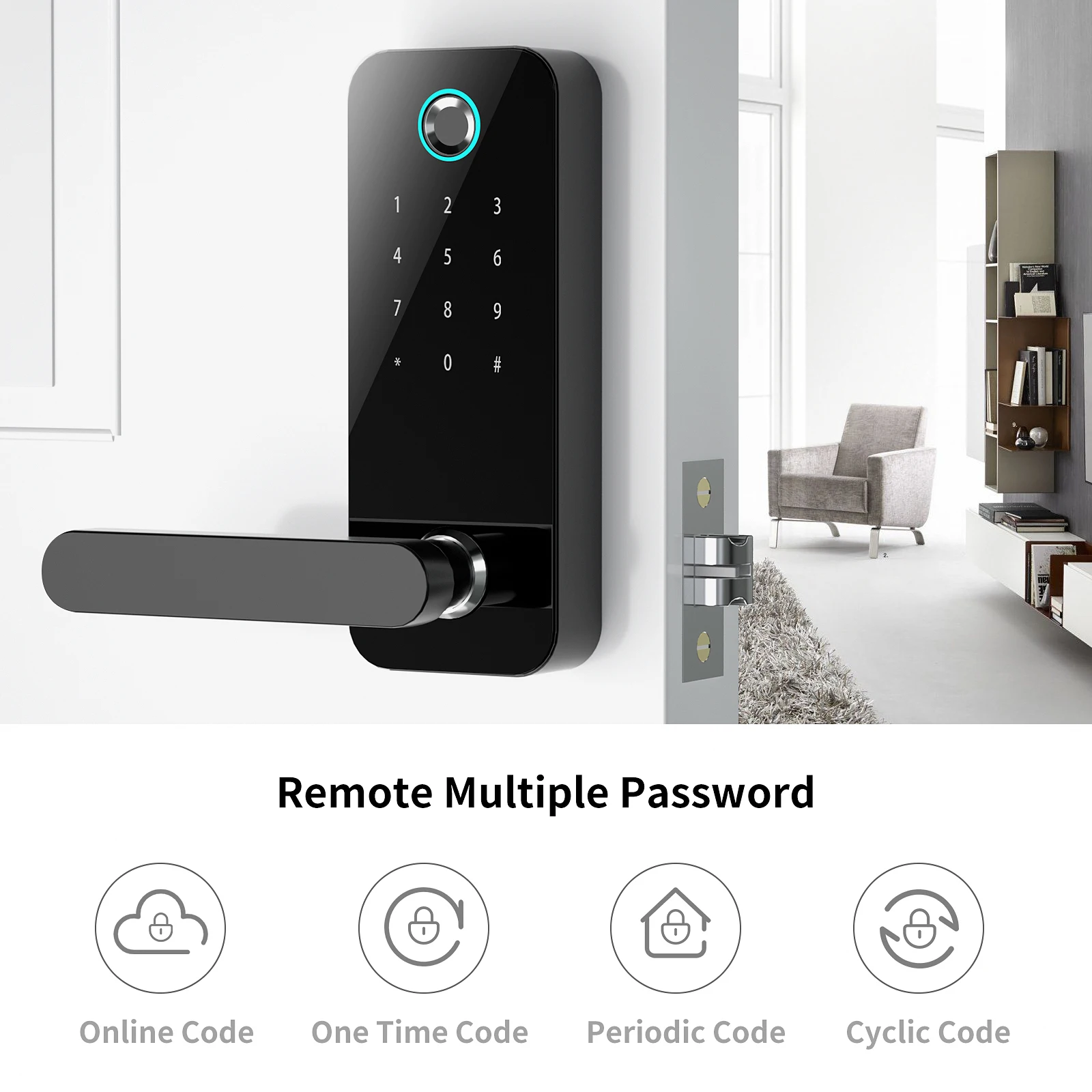 Умный дом использовать пароль безопасности Smart считыватель отпечатков пальцев замок двери ручка цифровой