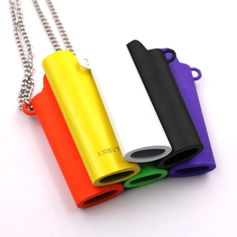 High Quality Custom logo Colorful Matte shiny gold silver black colorful J3 J5 Lighter Case with Necklace chain