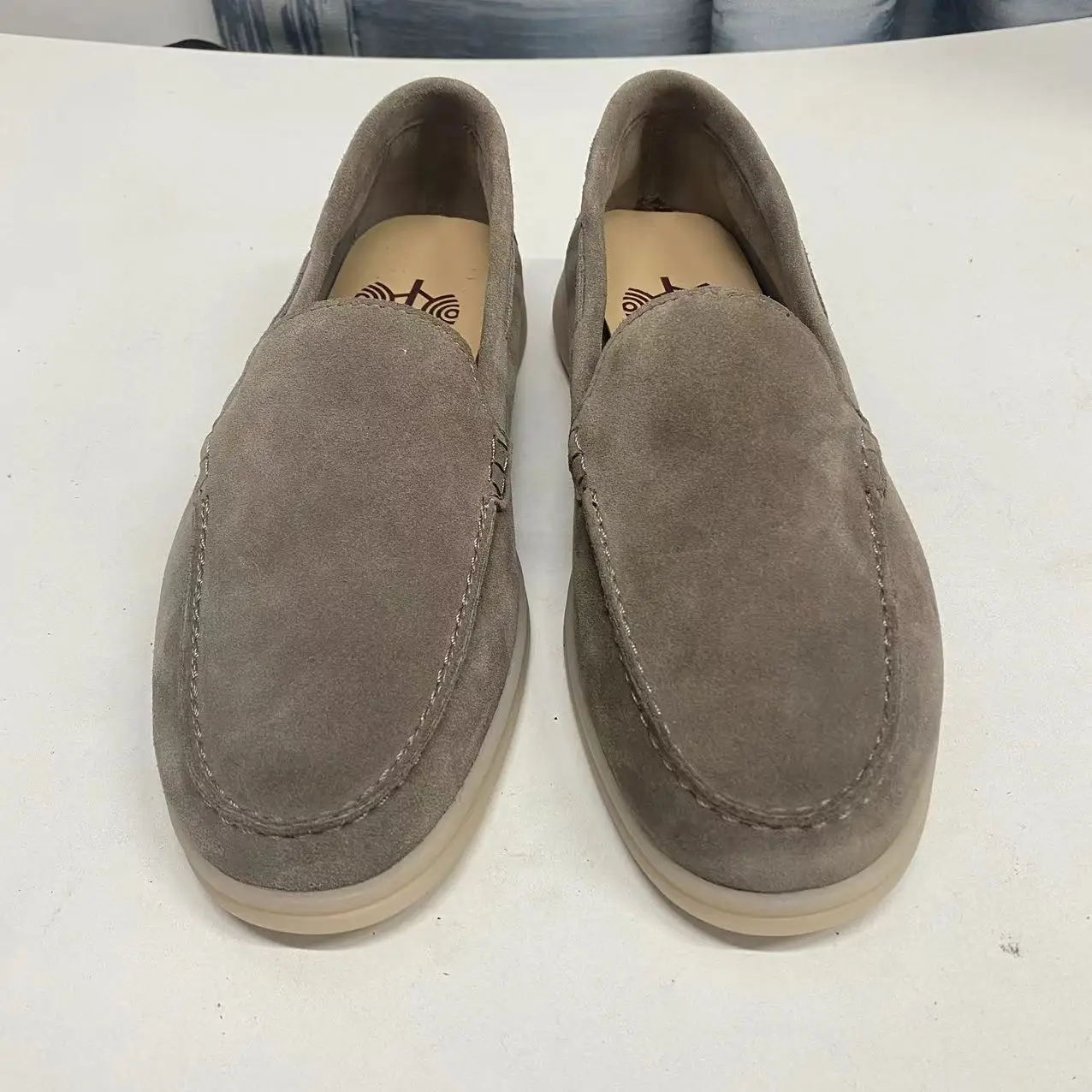 Plus size Mens Women summer walk loafers Shoes Cow Suede Genuine Leather office man flat casual Chaussure Customize logo factory