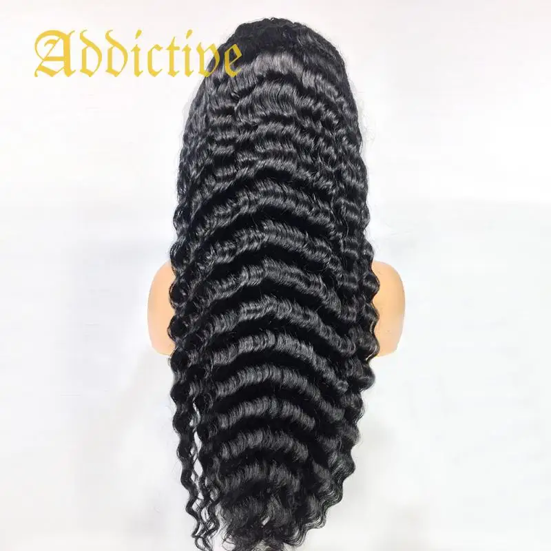 Захватывающие парики с глубокой волной на сетке спереди для женщин 150% Плотность воды 13X6 кудрявые предварительно выщипанные парики с детскими волосами