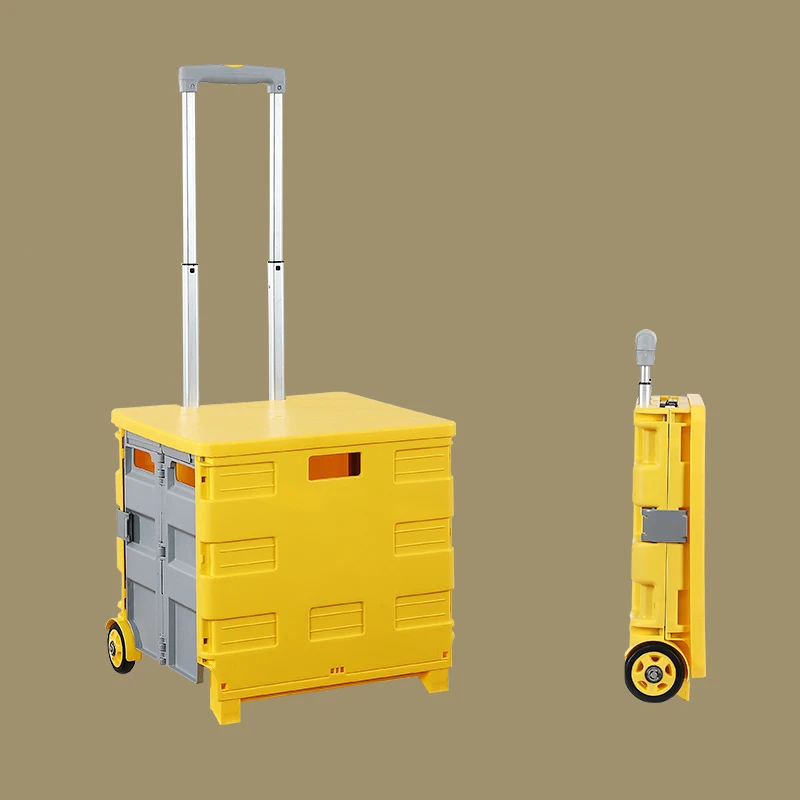 DRX Foldable Shopping Trolley Bag Folding Shopping Carts Portable Rolling Handcart