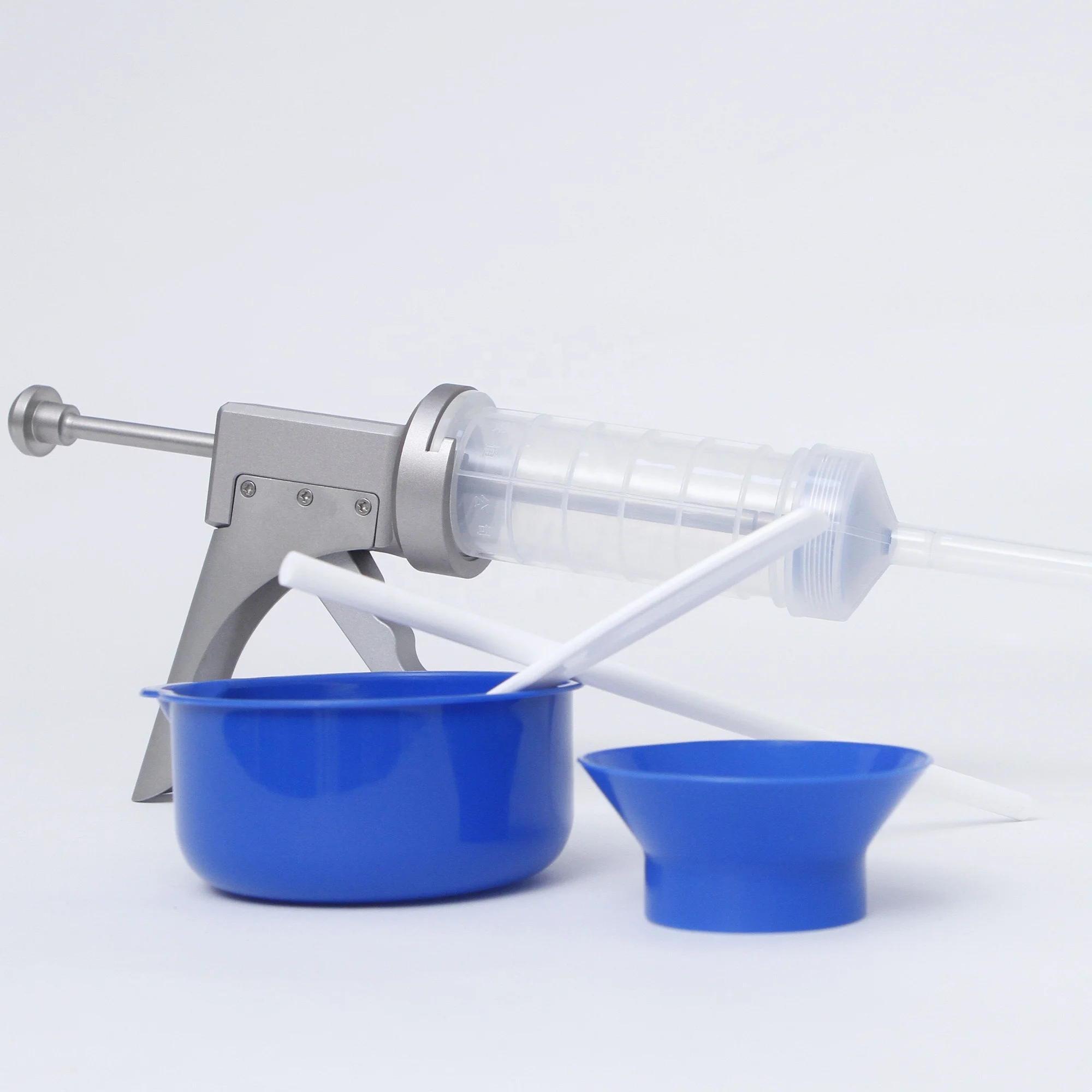 bone cement syringe mixer with injection gun