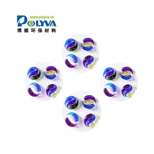 Polyva Factory Supply Different Colors Water Soluble Fragrance Detergent Liquid Laundry Pods