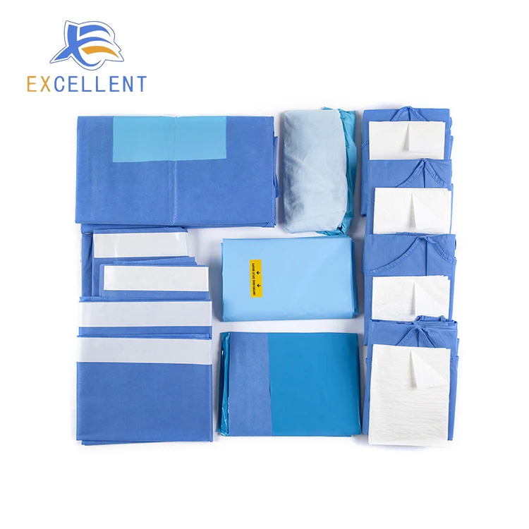 XUHE High Quality sterile Disposable C-section Pack surgery drape medical consumables surgical set sterilization surgical