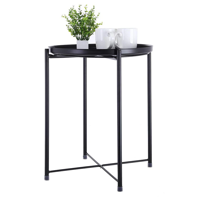 
Simple Style Wrought Small Round Coffee Iron End Table 