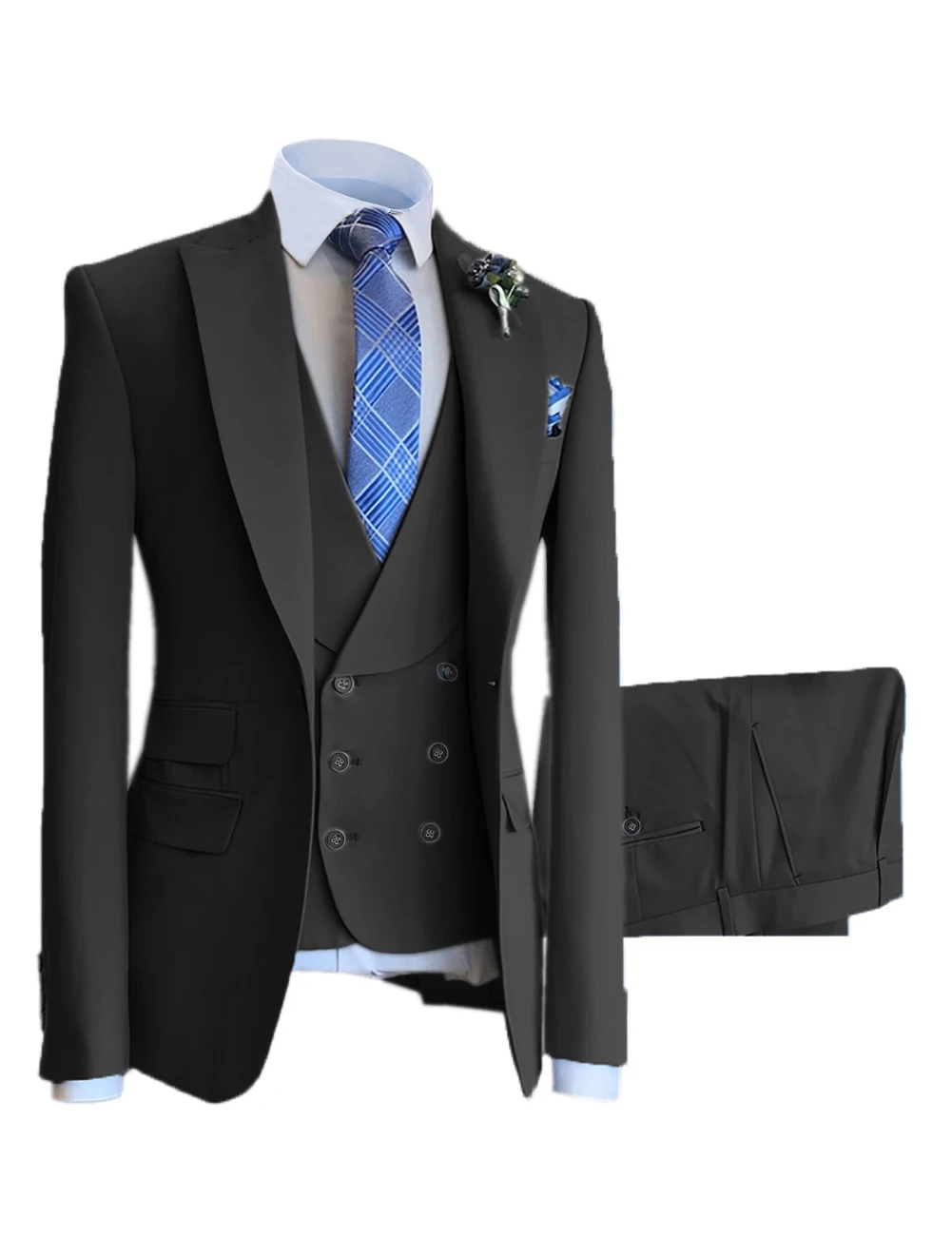 2022 high quality Formal Men 3 Pieces Suits Slim Fit Business fashion casual men Tuxedo Wedding suit(+Pants+Vest)