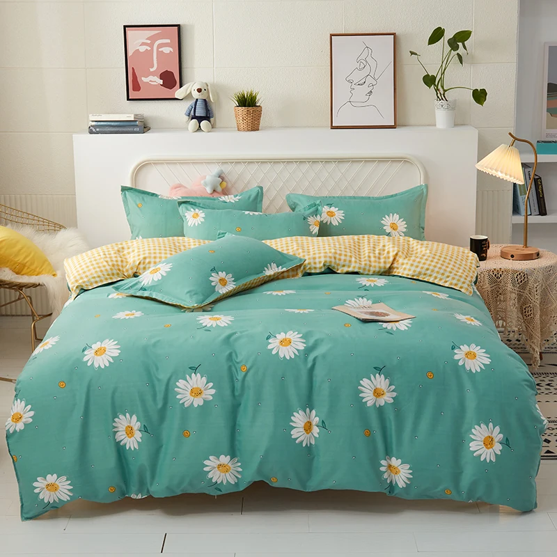 2022 Mulan Customized Printed Cute 4PCS Bedding Sets Soft Floral Pattern Sheets For Kid And Adult