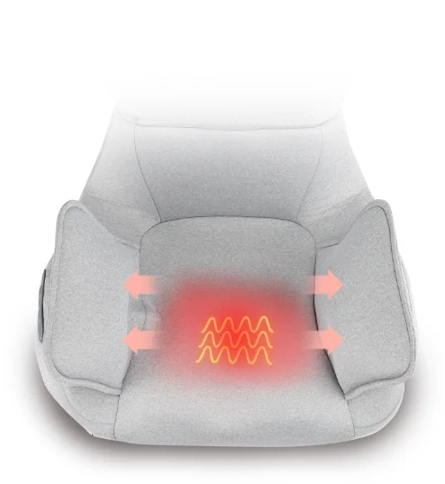 Emoka Portable Shiatsu Heated Massage Seat Cushion Electric Body Relaxation with Kneading for Back Waist Spine & Butt Chair Use