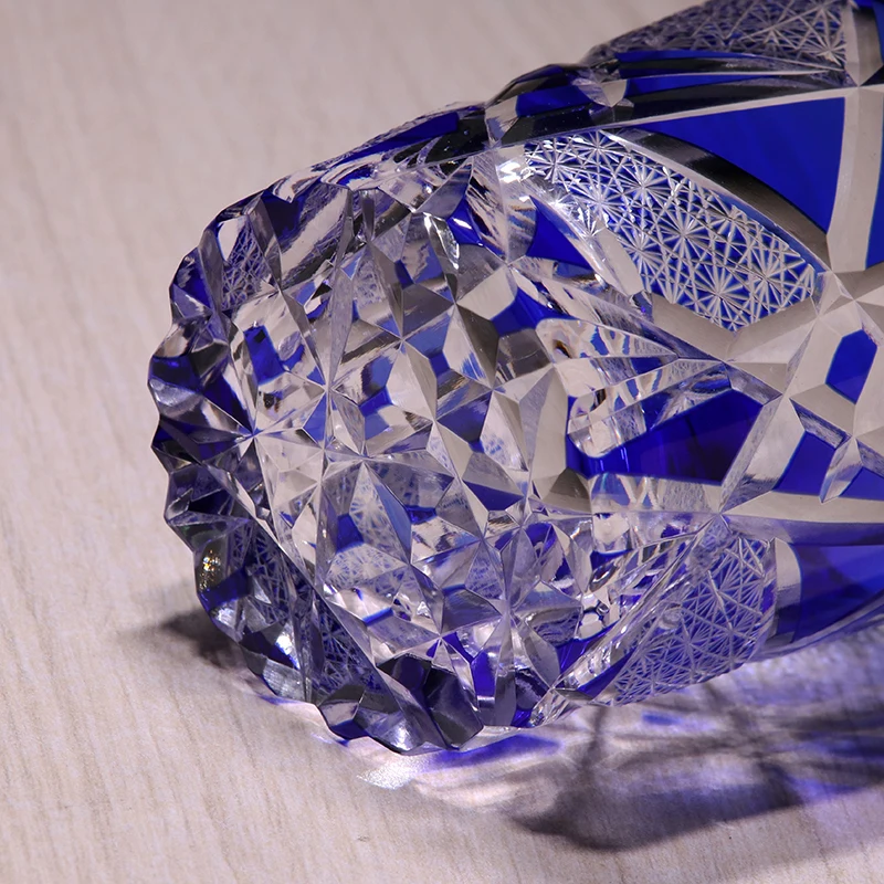 Delicate Glasses 270ml Edo Kirik oGift Package Exquisite Hand Cut To Clear Red Crystal Drink Water Glass Whiskey Cup Wine Glass