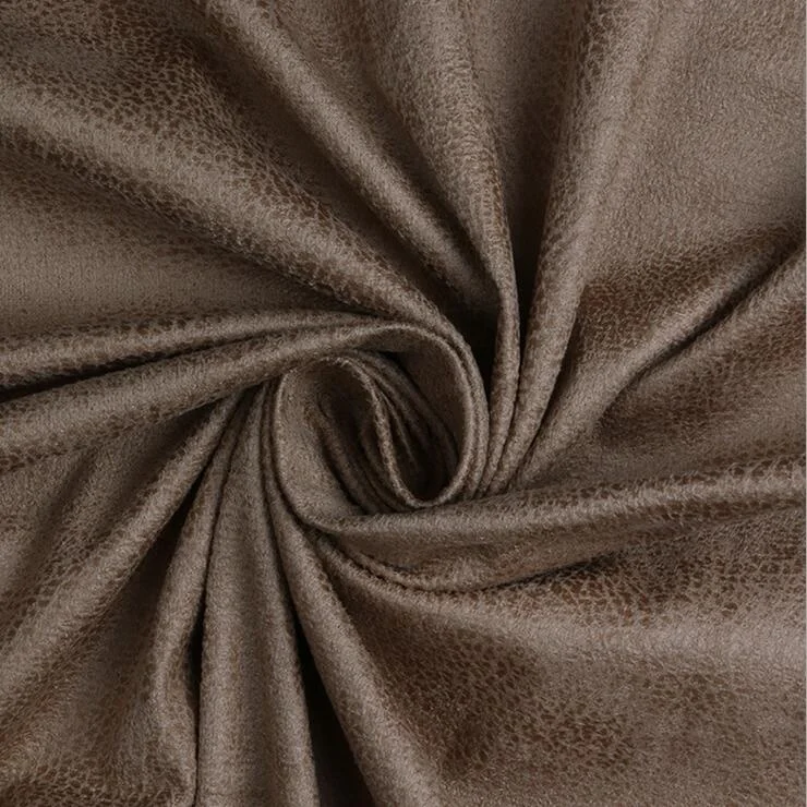 100%Polyester Warp Knitting Solid synthetic micro faux  4 way stretch Suede  Fabric for upholstery  sofa shoes
