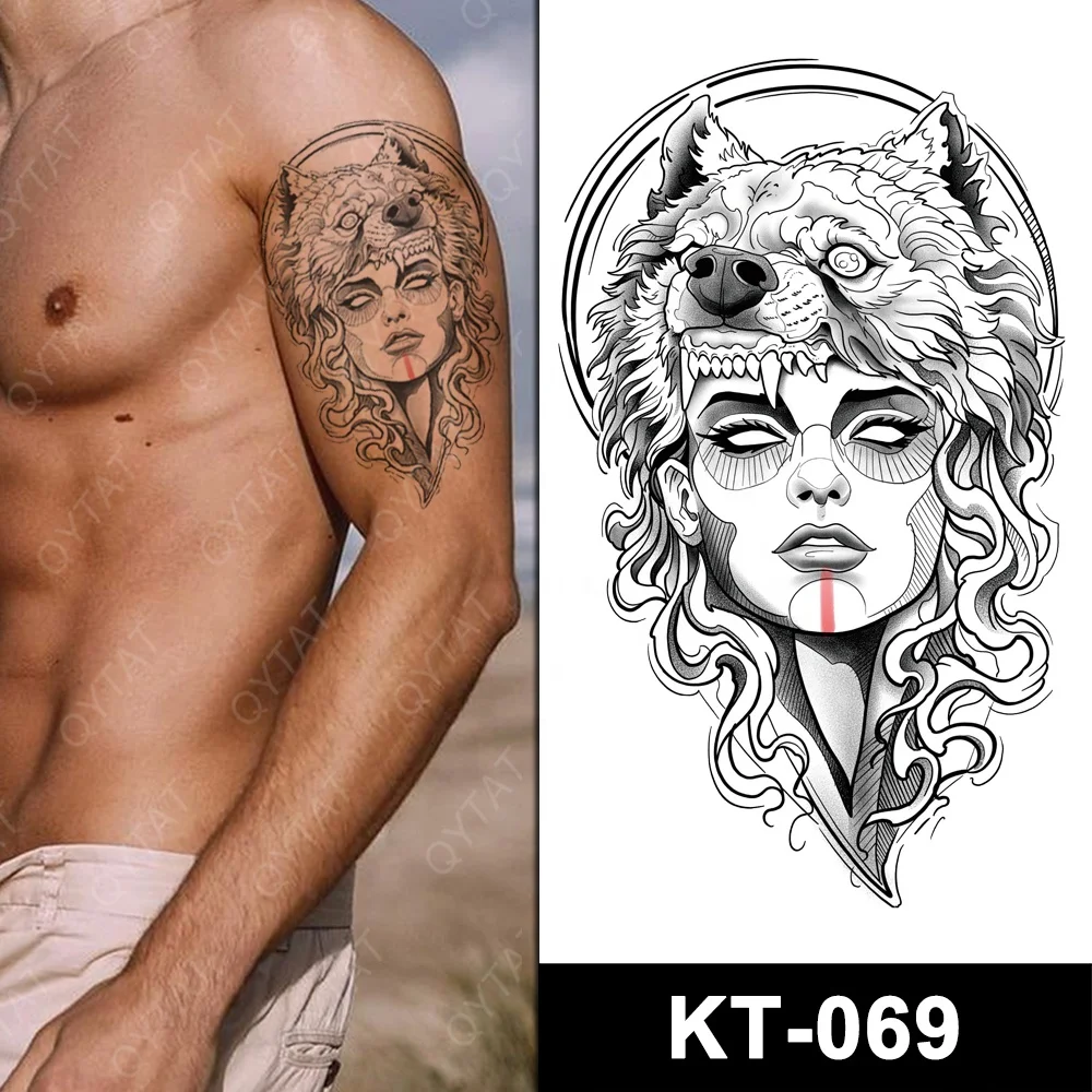 Реалистичная чернильная имитация Временной Татуировки QYTAT для мужчин