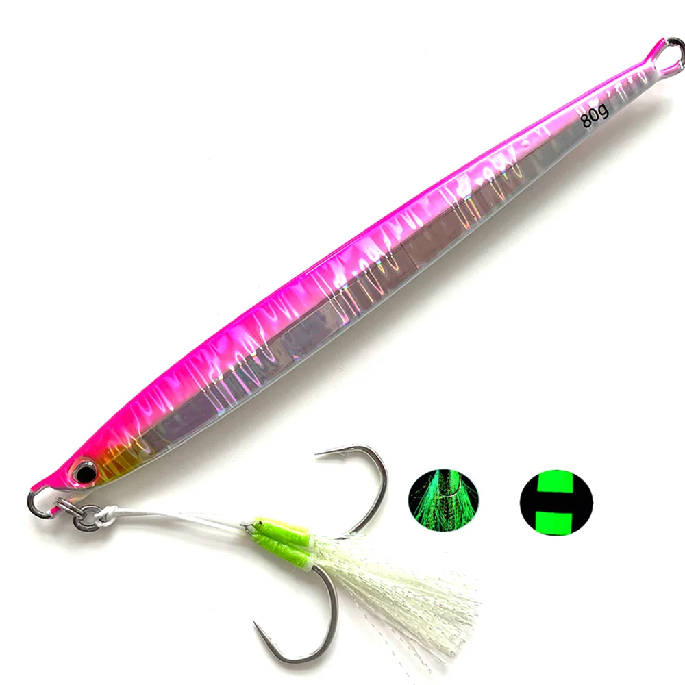 Jiggingpro jigaro скорость jig с одной главной балкой с крючком 100g ведущая рыбу скорость Металическая дергающаяся Приманка Световой морской вертикальный дергающаяся приманка