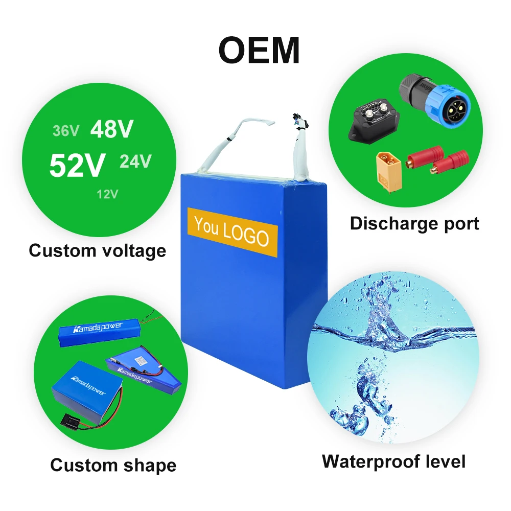 OEM 200a Lithium Ion Battery Bms 40t 21700 Power Battery Pack 12s5p 48v 20ah 30ah Robot Kit Toy Led Monitor