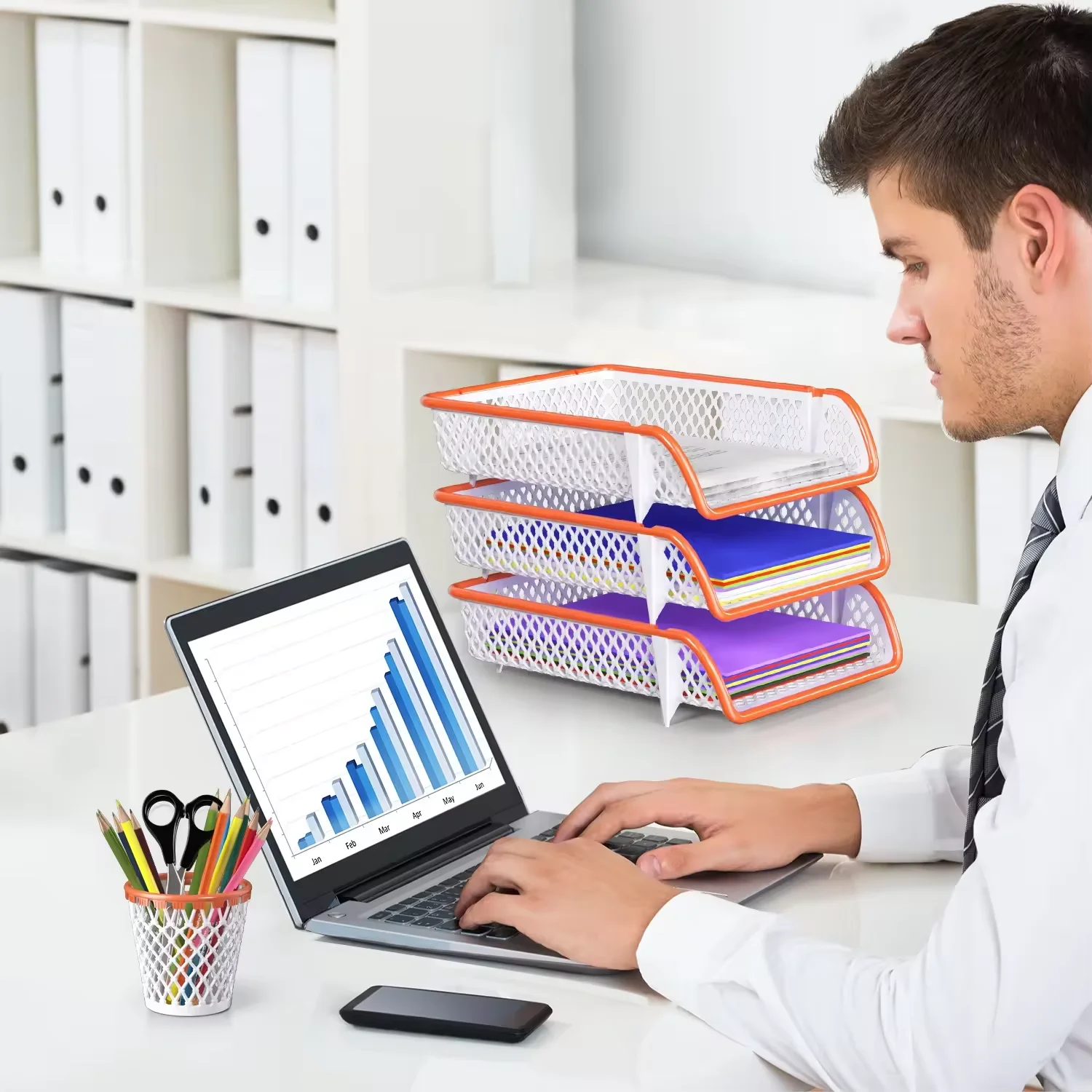 Made In China Quality White Simple Desktop Organizer Pp Material Durable File Storage Racks