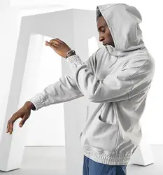 Men  quality silk lined pull over fitness blank streetwear long sleeve white men gentleman jack zipper satin oversized hoodie